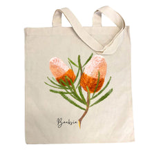 Load image into Gallery viewer, Australian Native Flower Design, Unique Gift for Nature Lovers - Banksia Tote Bag &amp; Scarf Set | Navy
