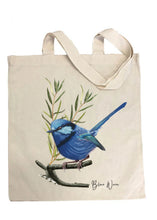 Load image into Gallery viewer, Lively &amp; Radiant Australian Native Blue Wren Poster, Tote Bag &amp; Card Set
