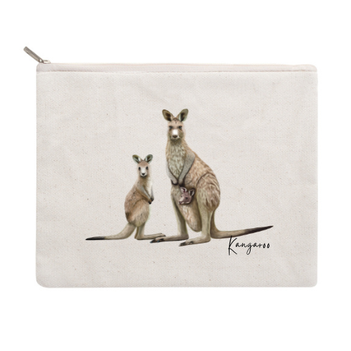 Kangaroo Cotton Zipper Pouch