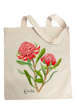 Load image into Gallery viewer, Waratah Cotton Tote Bag
