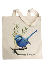 Load image into Gallery viewer, Blue Wren Cotton Tote Bag
