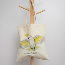 Load image into Gallery viewer, Sulphur Crested Cockatoo Bird Cotton Tote Bag
