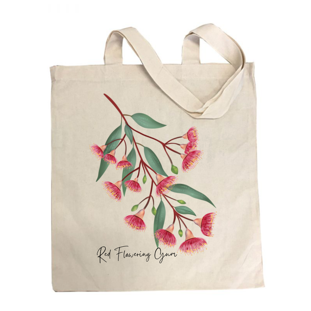 Red Flowering Gum Cotton Tote Bag