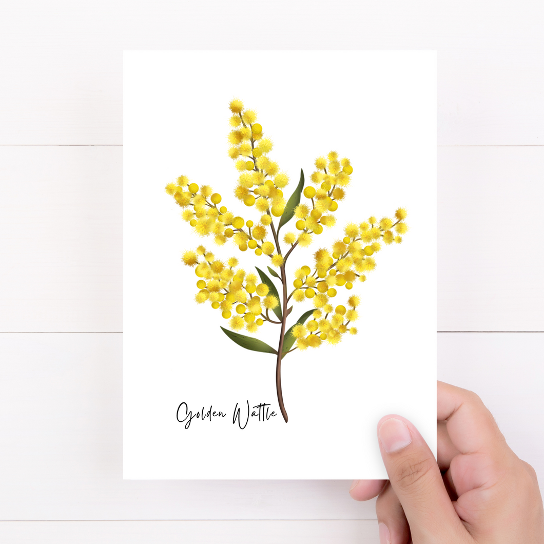 Golden Wattle Flower Card