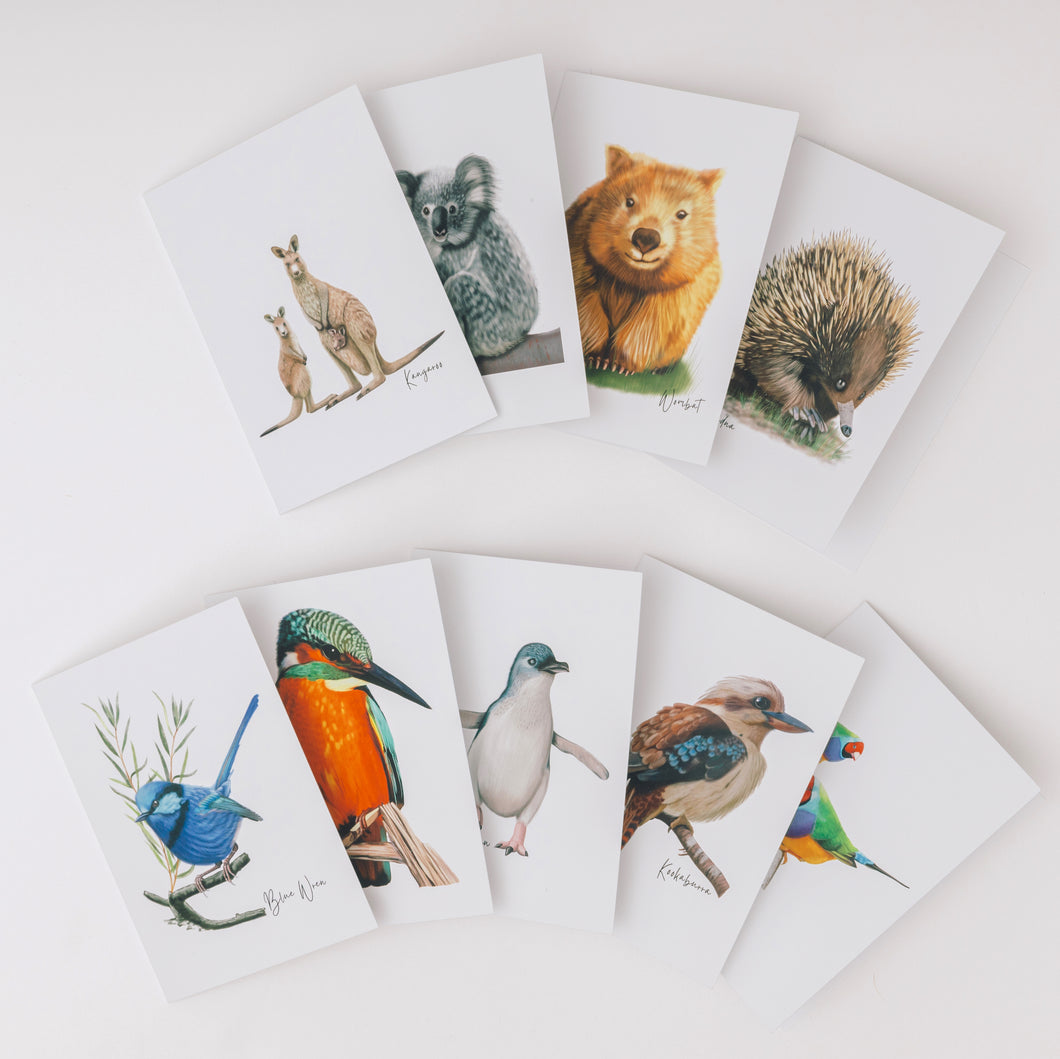 Assorted Animals and Birds Card Pack (9 pcs)