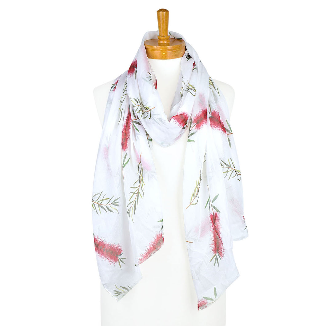 Bottlebrush Flower Scarf | Red