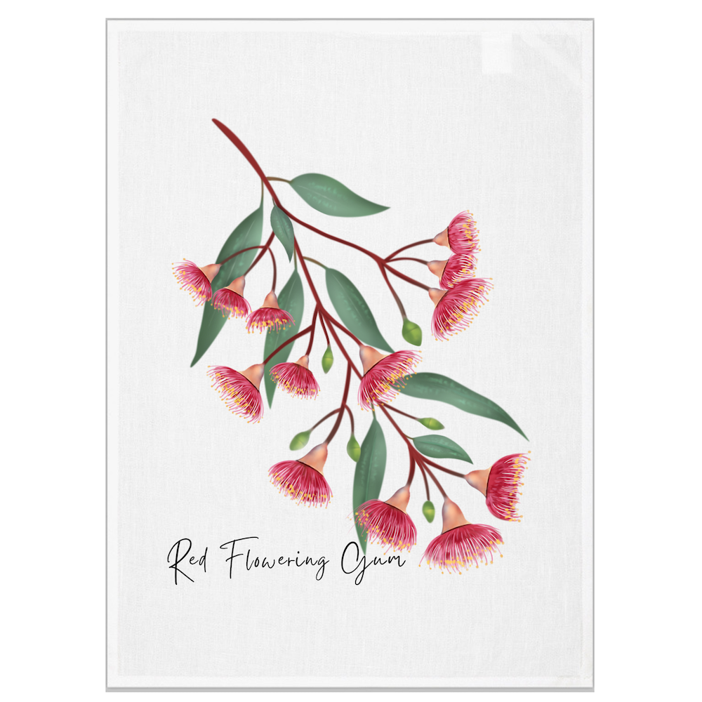 Red Flowering Gum Tea Towel